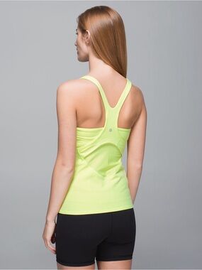 lululemon athletica Crossback Tank Clear Mint Yellow Racerback Tank Top Shirt 8